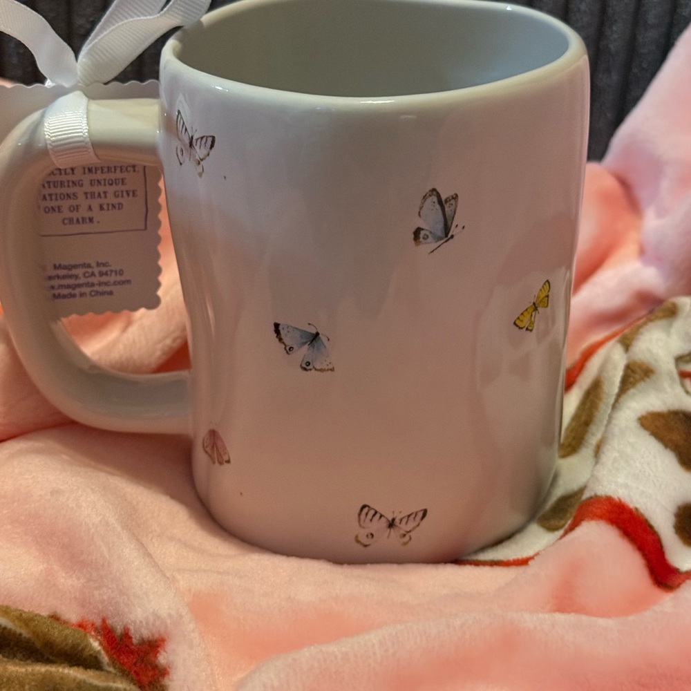 Rae Dunn White 'Have Faith' Mug with Butterflies - Picture 2 of 5